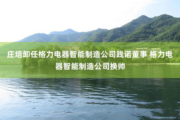 庄培卸任格力电器智能制造公司践诺董事 格力电器智能制造公司换帅